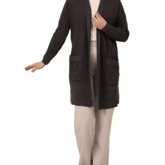 Barefoot Dreams Sweaters - EUC Barefoot Dreams Black Long Waffle Knit Cardigan